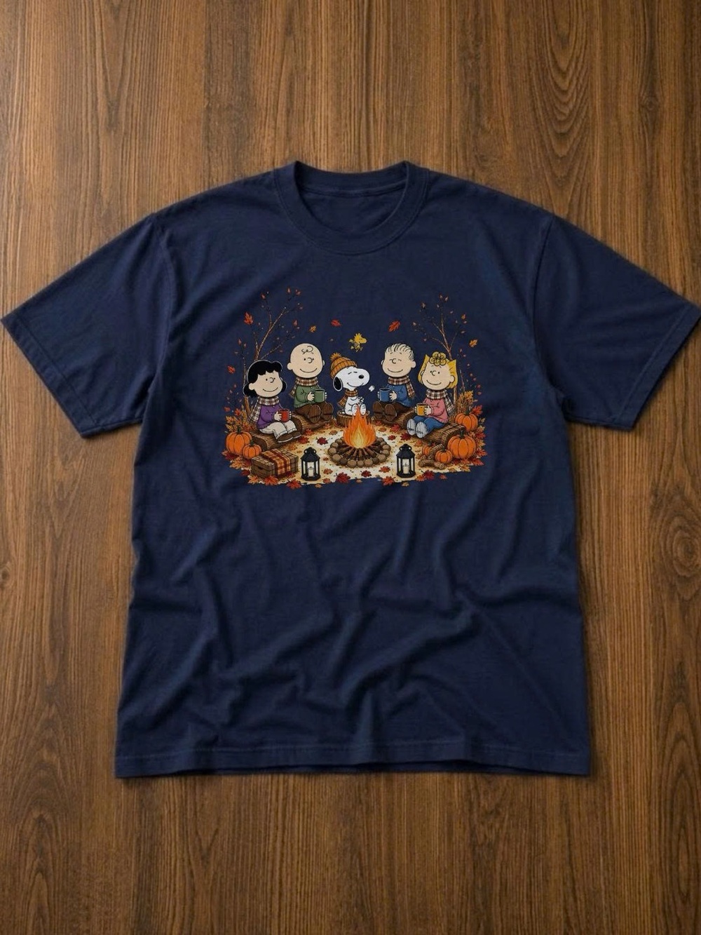 Navy Peanuts Campfire Graphic Tee